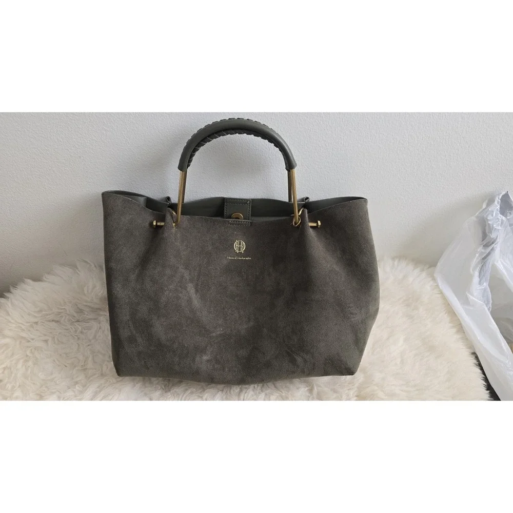 House of Harlow 1960 Olive Green Suede Bag Boho‎ Designer Purse by Nicole Richie